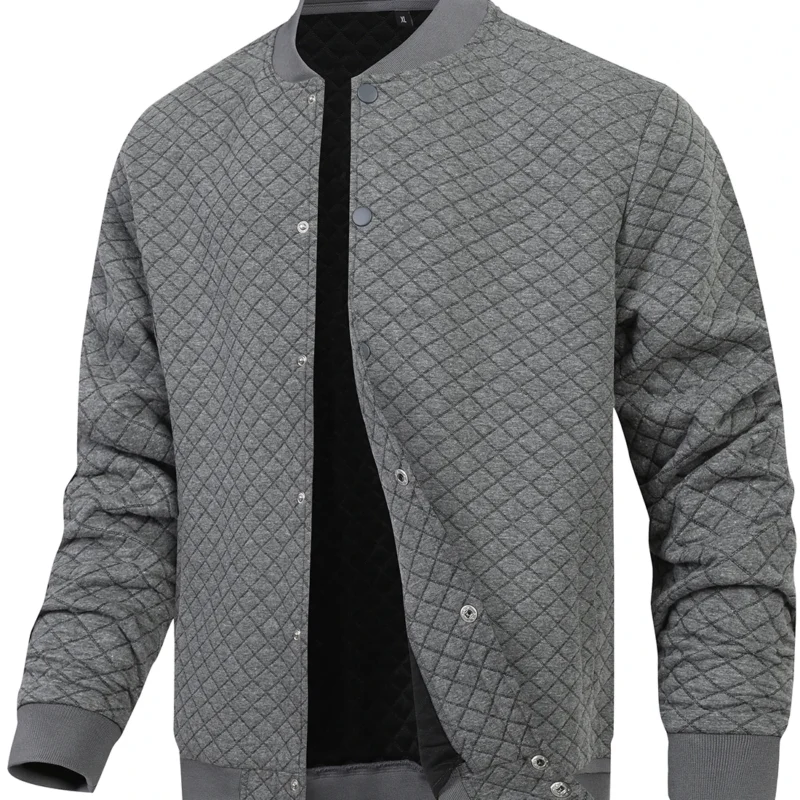 Men's Lightweight Casual Varsity Jacket Waffle Pattern Letterman Bomber Style - Streetwear Inspired Outerwear