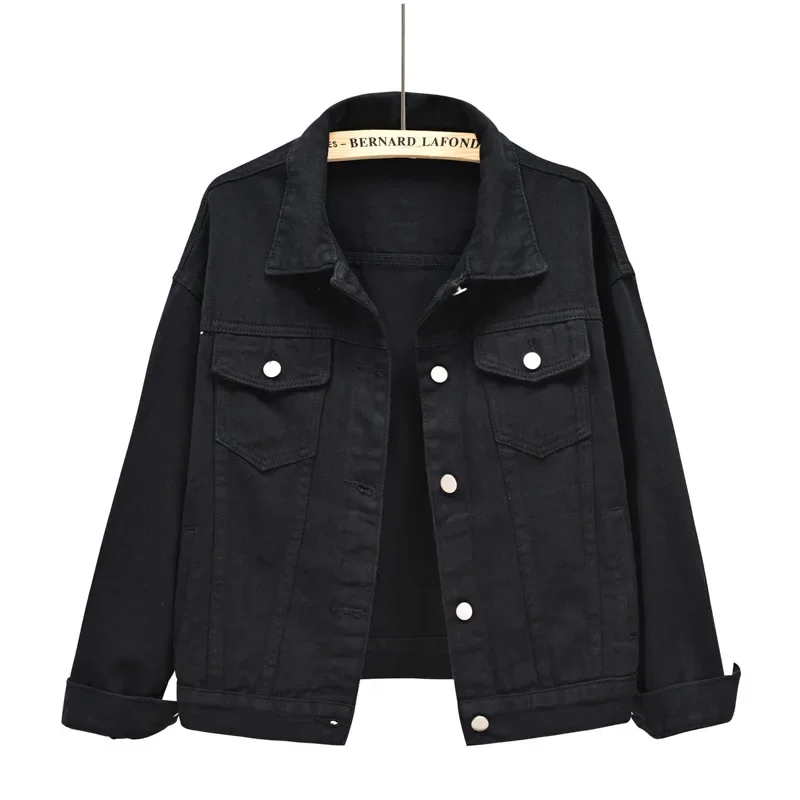 Women's Long-sleeved Coat, Single-breasted Lapel Denim Jacket, Fashion Slim Female Tops Outerwear Blue Female Overcoat