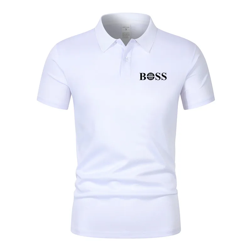 Solid color polo shirt ultra-light men's quick-drying breathable sweat-wicking shirt suitable for fitness gym and running