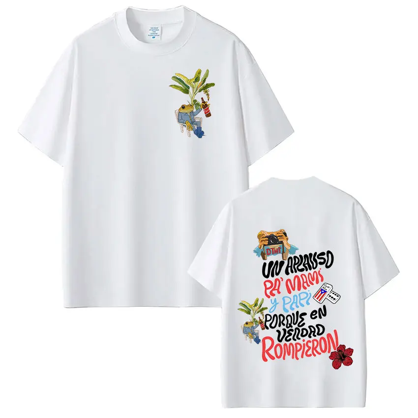Rapper Bad Bunny T-shirt Debi Tirar Mas Fotos DTMF World Tour T Shirts Men's Clothing Fashion Hip Hop Vintage T-shirt Streetwear
