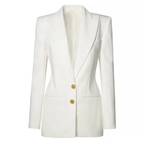 Spring and Autumn New Fashion Solid Color Brand Big Collar Two Button Slimming Long Sleeve Commuter Women's Blazer