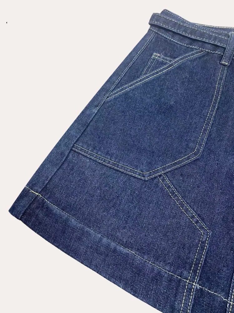 Women's Spring Summer Vintage Denim Mini Skirt Non-Stretch High Waist Belted Casual Streetwear Korean Y2K Fashion A-Line Skirt