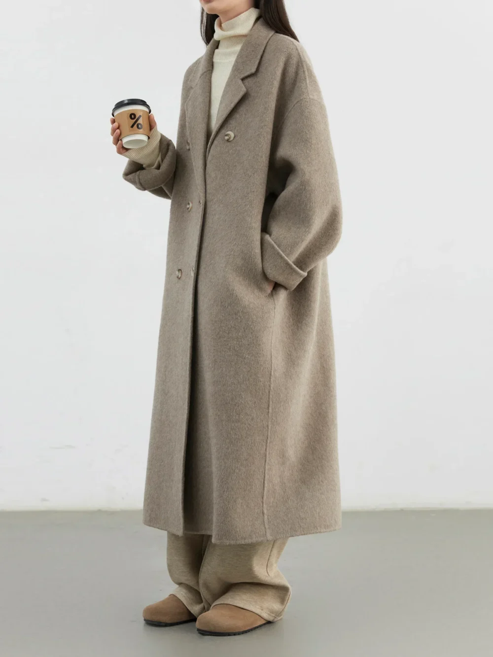 Sca5446efd32a48f289b44d65e7cfeb415.webp CHIC VEN Women Woolen Coat Double-breasted Basic Loose Casual Retro New Long Double-sided Female Overcoat Autumn Winter 2024