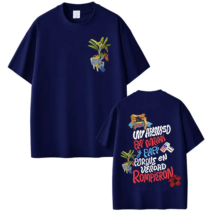 Rapper Bad Bunny T-shirt Debi Tirar Mas Fotos DTMF World Tour T Shirts Men's Clothing Fashion Hip Hop Vintage T-shirt Streetwear