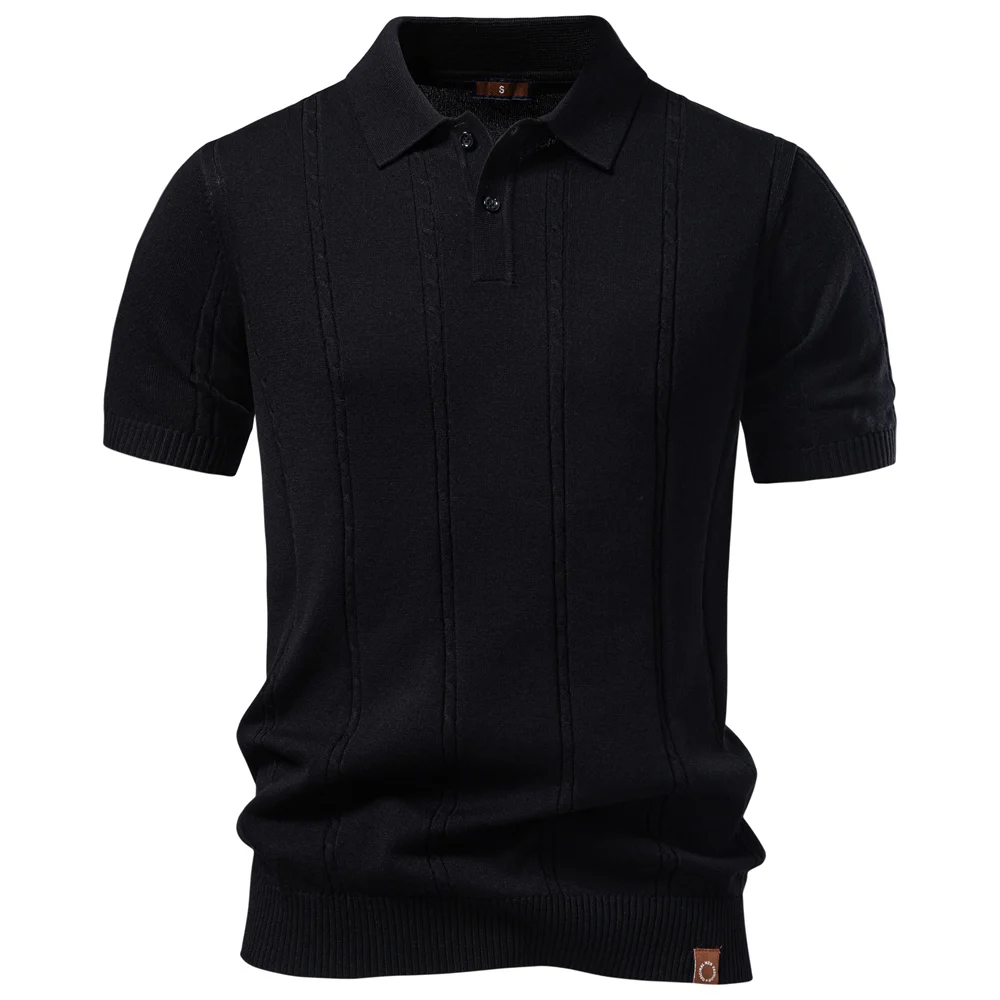 AIOPESON Men's Stripe Golf Polo Shirt Old Money Cool Silk Fabric Short Sleeve Icy Touch Breathable Casual Summer Top