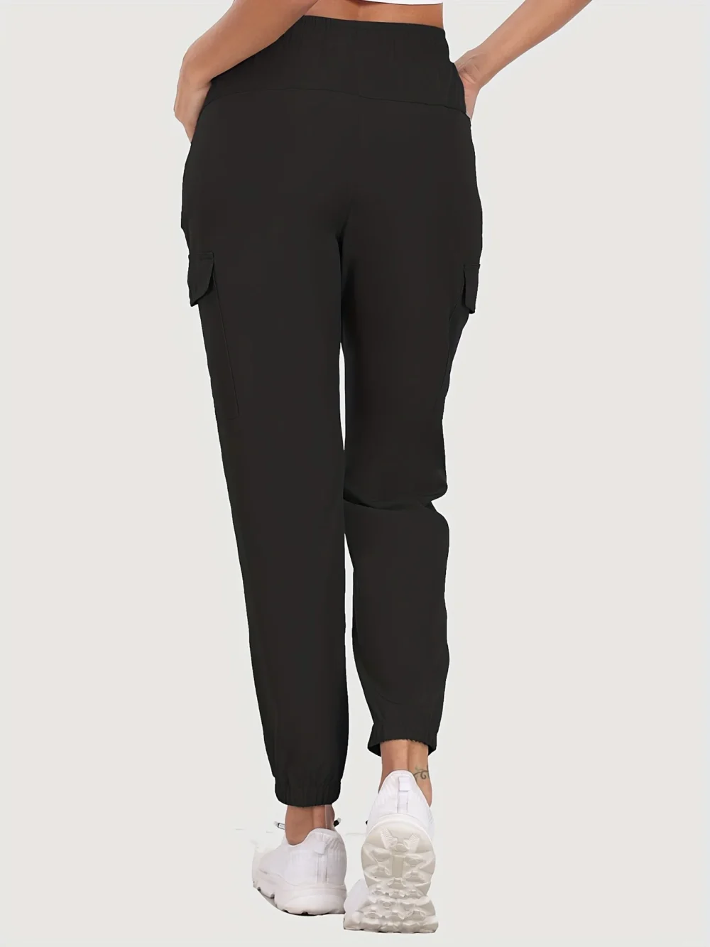 Hiking Pants for Women UPF 50+ Cargo Quick Dry Water Resistant Elastic Waist Zip Pockets，Travel work Lightweight Running