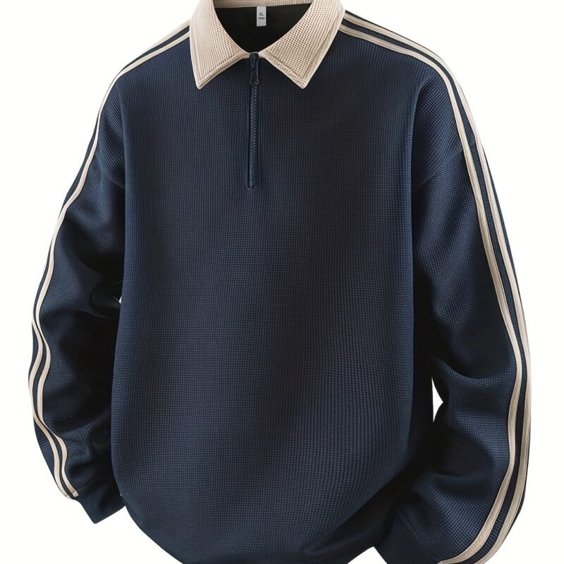 0f59b5d0-f237-4b69-b8df-c1aa806ec75e.jpg Men's American Style Half-Zip Sports Sweatshirt