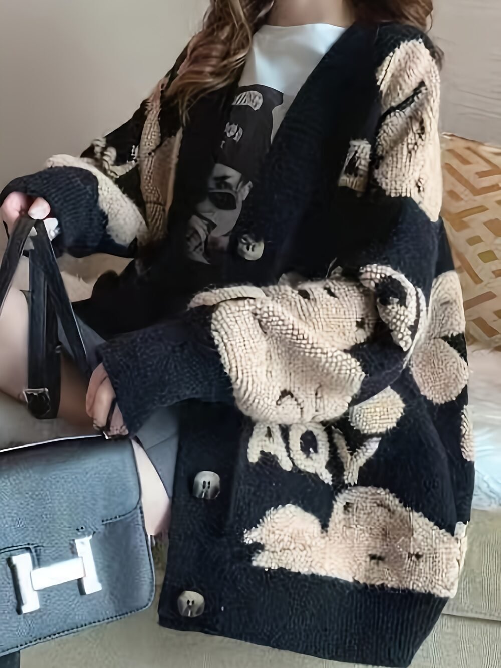 Women's Korean Lazy Style Knit Cardigan