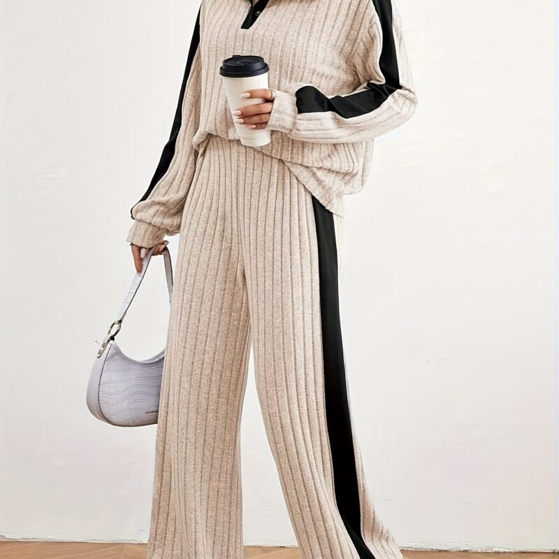 Women's Fashion Casual swear Set Apricot color