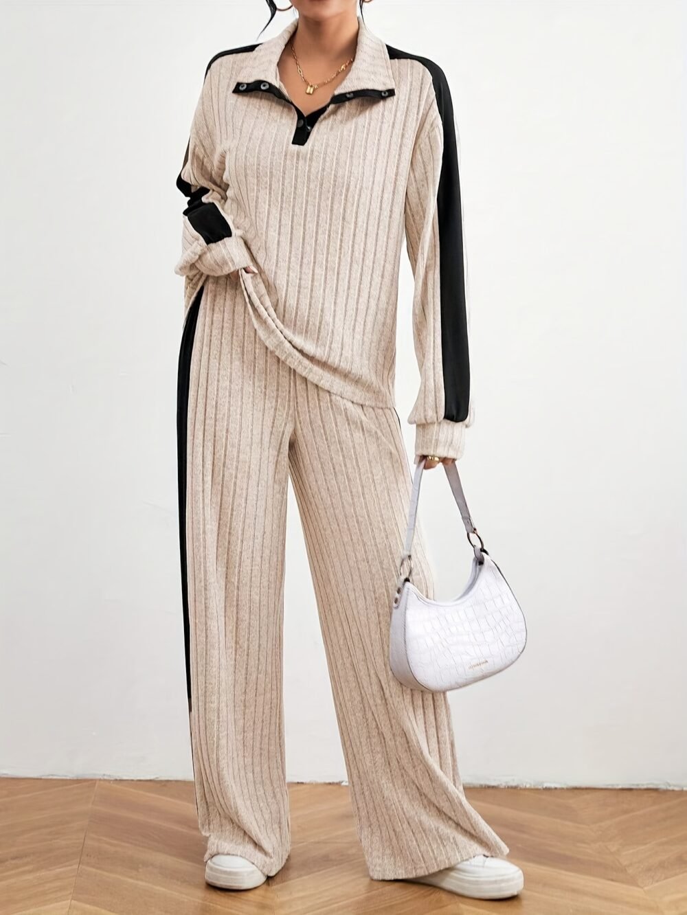 Women's Fashion Casual swear Set Apricot color