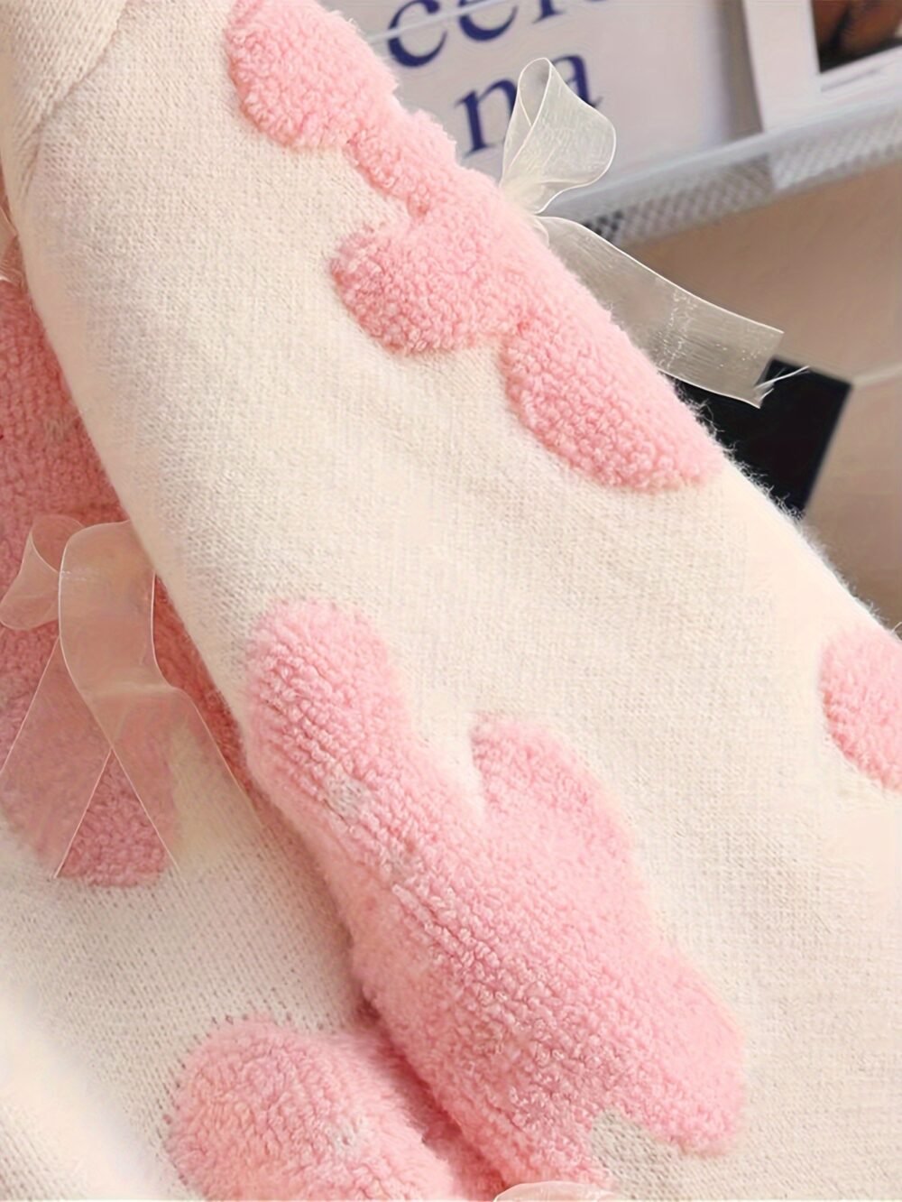 Women's Elegant Bear & Bowknot Knit Sweater – Pink