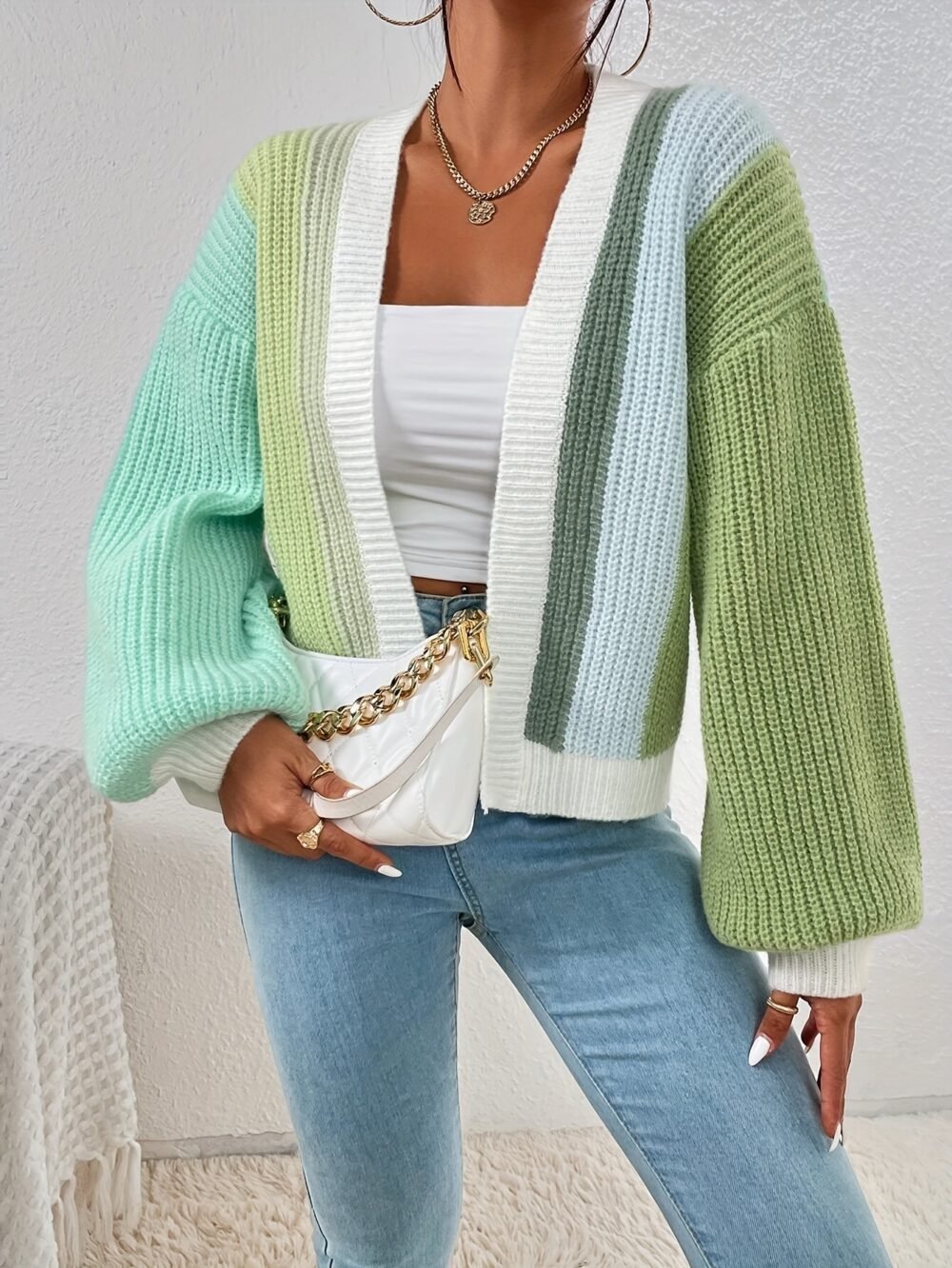 57546611-1381-4c47-84be-b8ac41760f12.jpg Women's Color-Block V-Neck Long Sleeve Sweater Cardigan