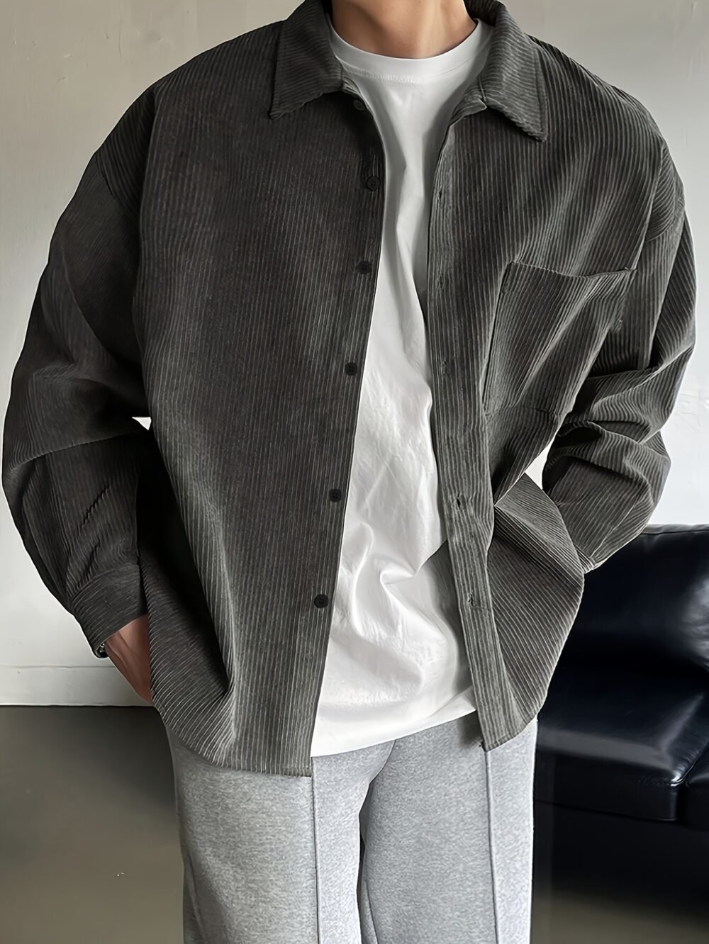 Men's Casual Lapel Button-Up Shirt