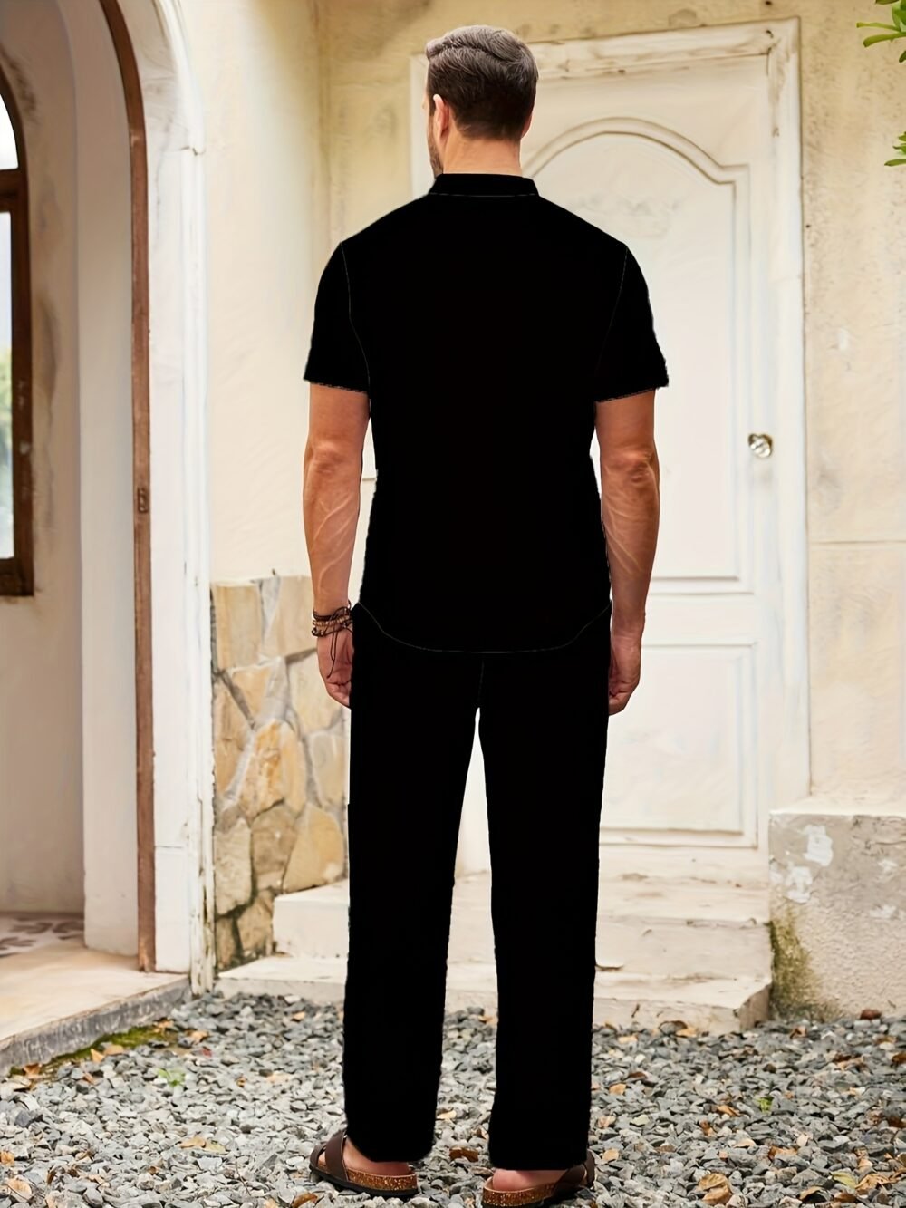 77f4594d-04bc-4a77-a0cb-c0c5cf0a76cc.jpg Men's Casual Short Sleeve Shirt & Pants Two-Piece Set