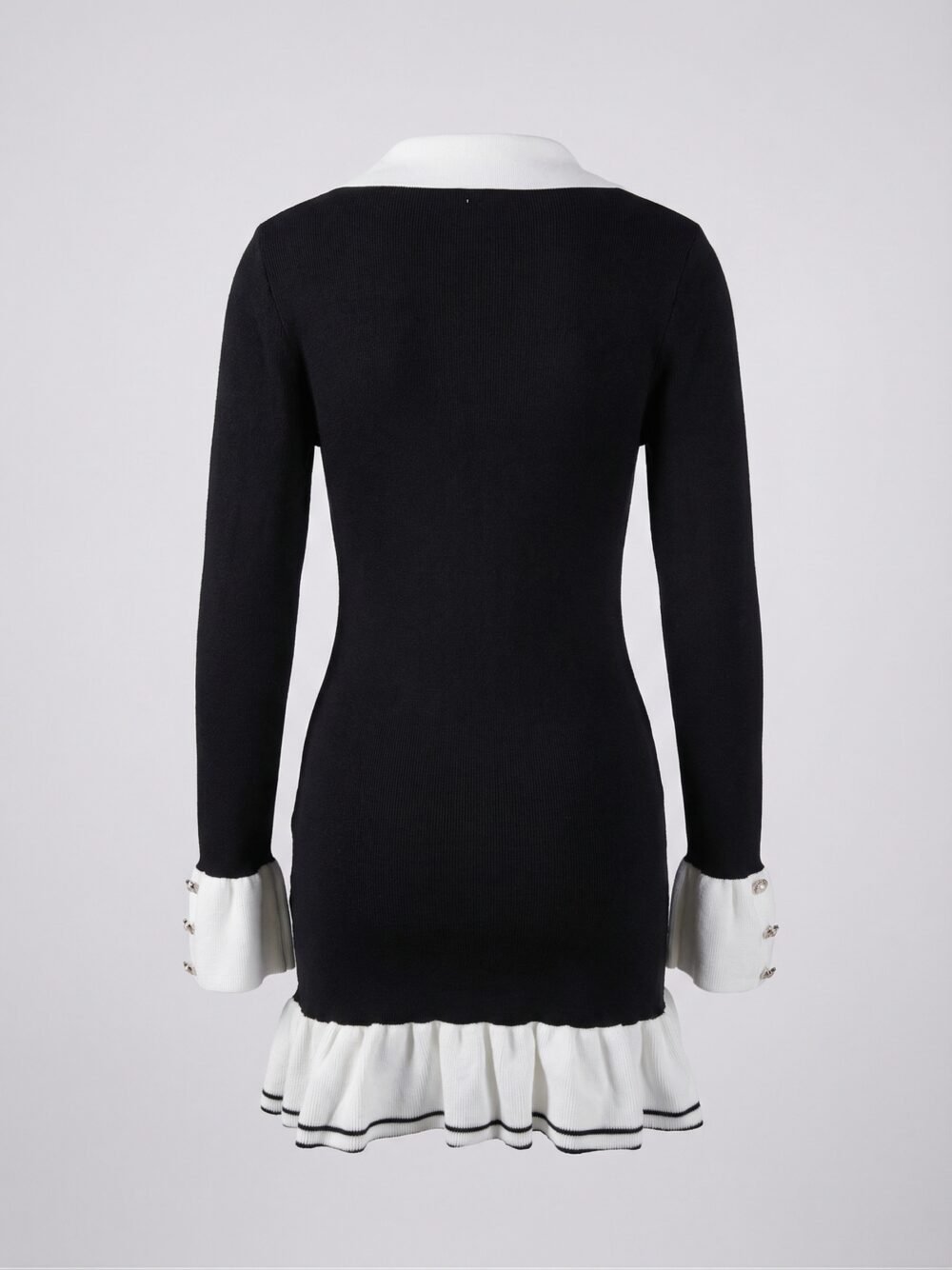 7a4fb0fc-f517-4f95-8f69-38160d9af5f1.jpg Women's Elegant Color-Block Lapel Sweater Mini Dress