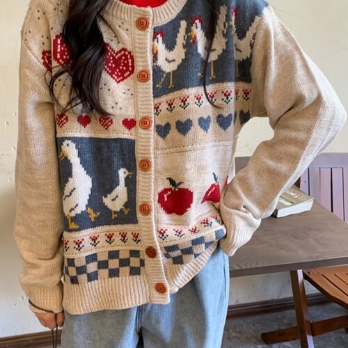 Women's Harajuku Kawaii Vintage Knit Sweater