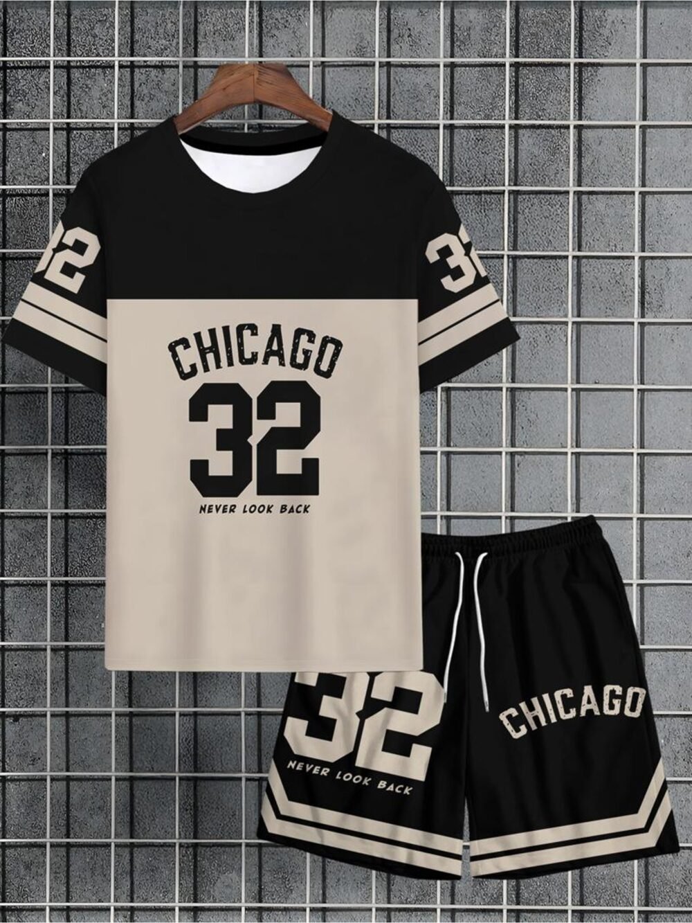 c7a7390f8d2b46e38dbd7dcb000fe490-goods.jpeg Men's Casual Crew Neck T-Shirt & Shorts 2-Piece Set