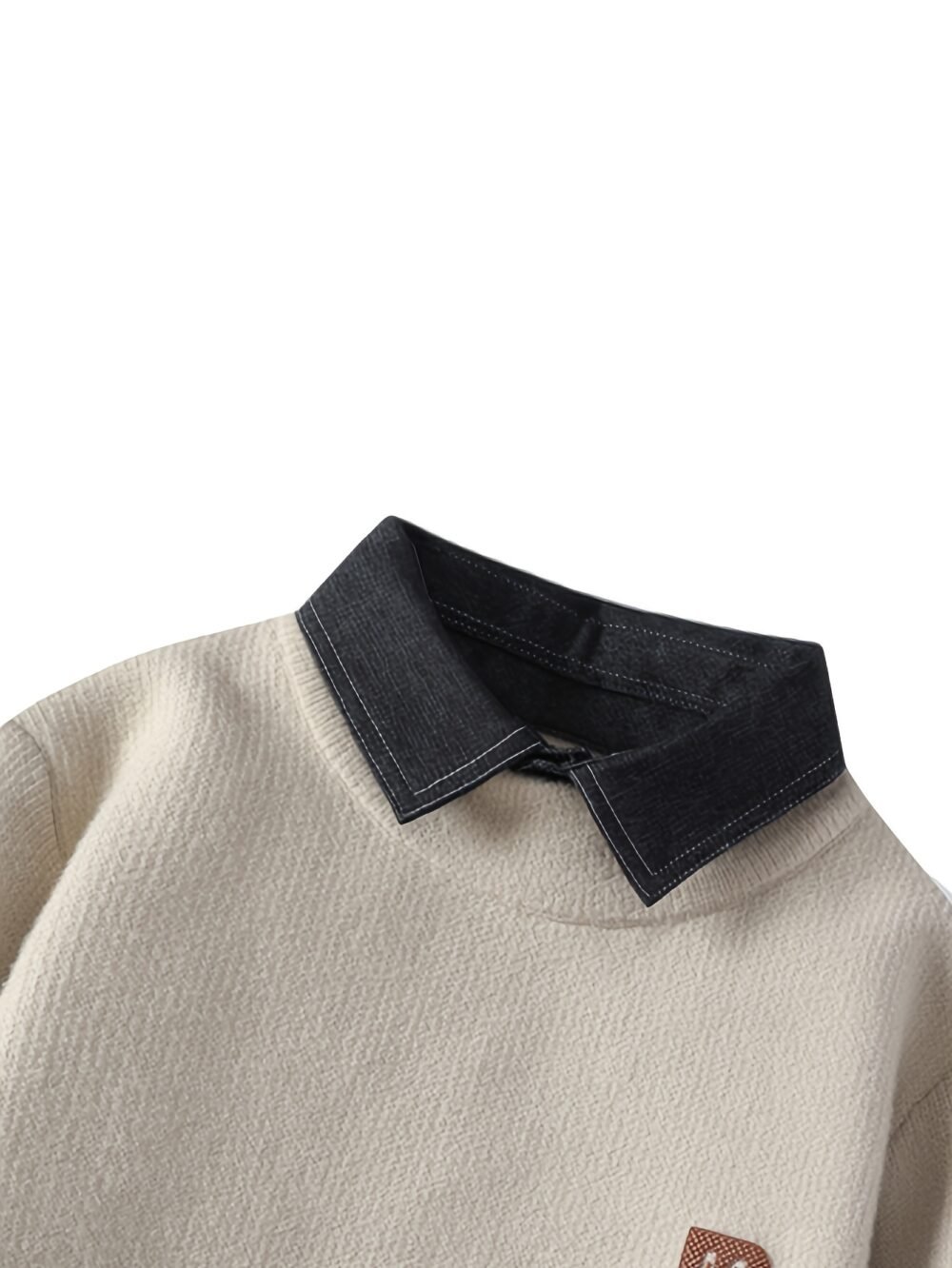 Men's Fake Two-Piece Knitted Sweater Cardigan